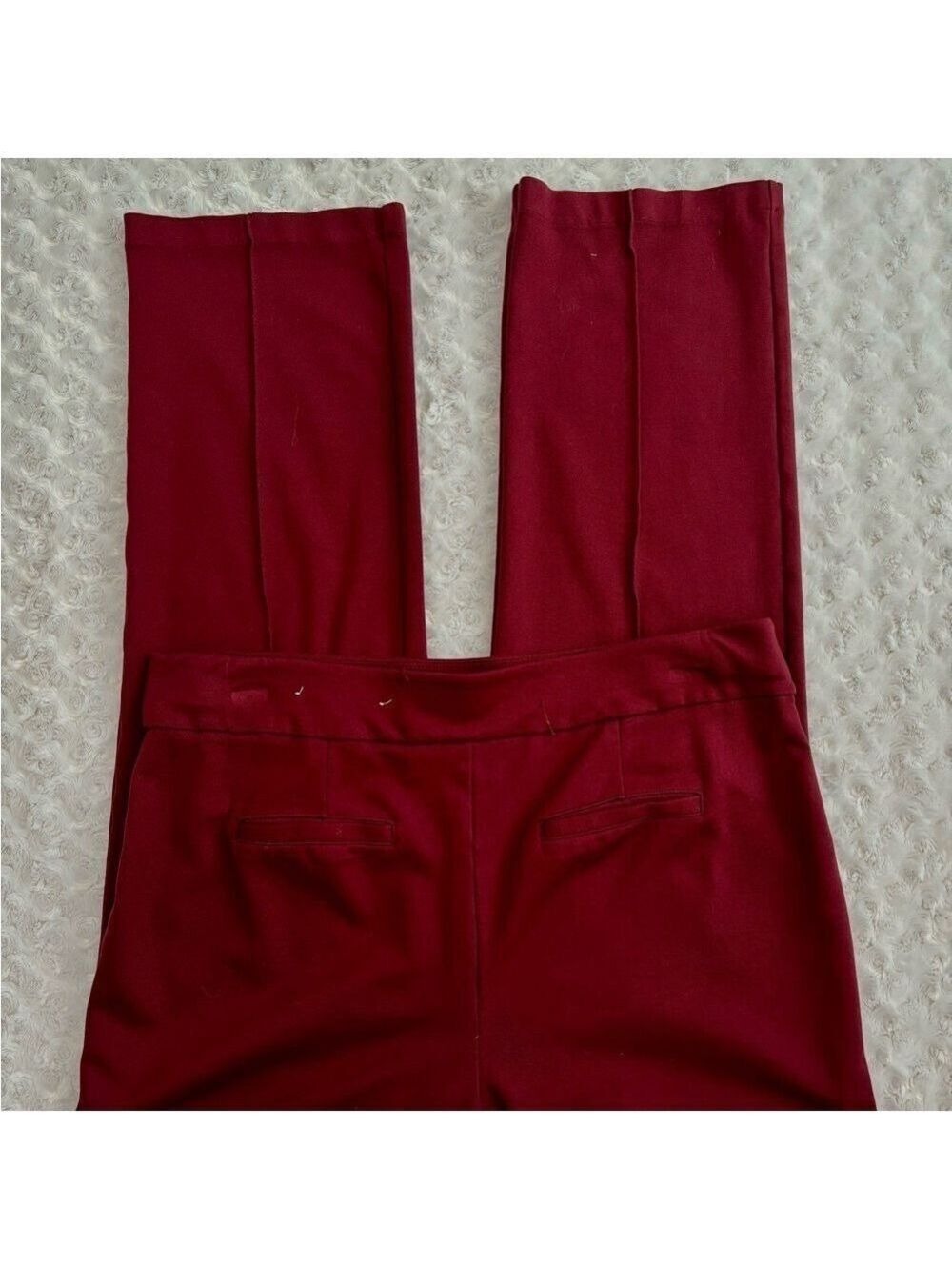 Est 1946 Burgundy Ponte Pants Large Straight Leg Pull On - Picture 5 of 8